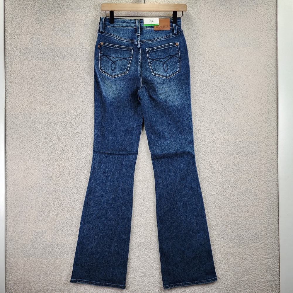 Judy Blue Bootcut High Waist Jeans Womens 3/26 Long Blue Tummy Control JB88786 - Picture 7 of 13
